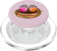 Carino uccello bambino in uccelli nido pettirosso amante uccello bird watching PopSockets PopGrip per MagSafe