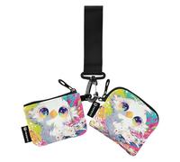 Carino Uccello Colori Ricchi Donne Portamonete Portamonete Custodie per Carte di Credito Sottile Portatile Portafoglio con Cinturino da Polso per Lavoro Viaggi 2 P, carino uccello colori ricchi, 1