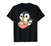 Carino Uccello Mangiare Ramen Kawaii Food Art Maglietta