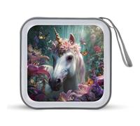 Carino Un-icorns CD Case Holder Portatile 40 Capacità DVD Wallet Storage Organizer per Auto Viaggi