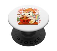 Carino Unicorno Mangiare Ramen Noodles Cibo Asiatico Kawaii Art PopSockets PopGrip Adesivo