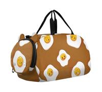 Carino Uova Fritte Volti Marrone Carry on Duffel per Ragazzi Borse Da Pernottamento Del Bambino Ragazze Tote Duffle Bags Viaggio Duffle Bag per Bambini, Carino Uova Fritte Volti marrone, classico