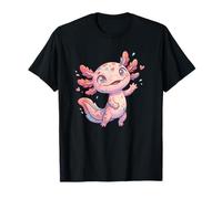 Carino Valentine Axolotl con Pastello Cuori Amore Maglietta