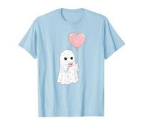 Carino Valentine Ghost Be My Boo Heart Balloon Maglietta