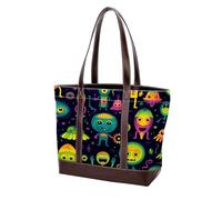 Carino verde Alien-100 Borse Tote Borse in Pelle Durevole Tela Borse e Borse per Le Donne Top Handle Satchel Hobo Borse, Multicolore 01, 33.8x12x31cm/13.3x4.7x12.2 in