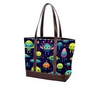 Carino verde Alien-100 Borse Tote Borse in Pelle Durevole Tela Borse e Borse per Le Donne Top Handle Satchel Hobo Borse, Multicolore 05, 33.8x12x31cm/13.3x4.7x12.2 in
