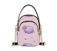 Carino Viola Pecora Rosa Delle Donne Singola Della Borsa Della Spalla Modello Del Telefono Cellulare Della Catena Della Borsa Trap