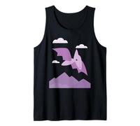 Carino Viola Pterodattilo Volare Dinosauro Montagna Cielo Paesaggio Canotta
