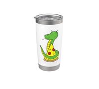 Carino Vipera Con Una Pizza Bicchiere termico in acciaio inox doppia parete