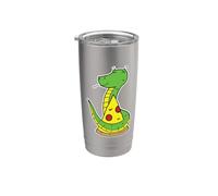 Carino Vipera Con Una Pizza Bicchiere termico in acciaio inox doppia parete