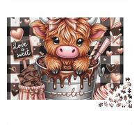 Carino Vitello delle Highlands Puzzle 1000 Pezzi per Adulti Tema Dolcezza 70x50cm/1000pcs