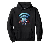 Carino w lan router supereroe internet wi fi supereroe Felpa con Cappuccio