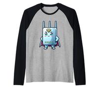 Carino w lan router supereroe internet wi fi supereroe Maglia con Maniche Raglan