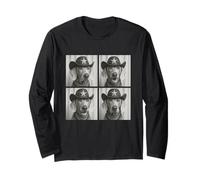 Carino Weimaraner Funny Cowboy Cani Animali Occidentali Umorismo West Maglia a Manica