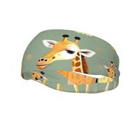 Carino Wild Cartoon Giraffe Stampa Sport Sweatband Elastico Traspirante e Traspirante Fascia Per La Corsa
