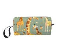 Carino Wild Cartoon Giraffe Stampa Toiletries Bag per le Donne Formato da Viaggio Carino Viaggio Toiletry Bag Makeup Bag Organizer Pouch, bianco, Taglia unica