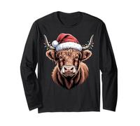 Carino Xmas Highland Cow - Farm Cowgirl Christmas Bovini Maglia a Manica