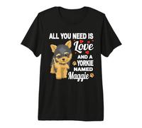 Carino Yorkie Chiamato Maggie per Yorkshire Terrier Cane Nome Maglietta Premium