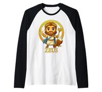 Carino Zeus Grecia Mitologia Greca Dio Chibi Maglia con Maniche Raglan