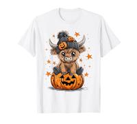 Carino Zucca Highland Mucca Halloween Mucca Amante Ragazzo Ragazza Maglietta
