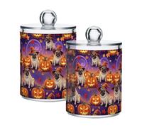 Carino Zucca Viola Cotone Tampone Titolare Vasetti per Bagno Contatore | Supporto rotondo in cotone per bagno; coperchio aderente; supporta l'accesso rapido nell'armadietto dei medicinali;