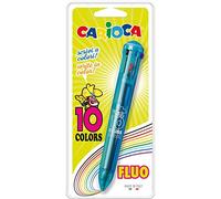Carioca 10 Colors Clip-on retractable ballpoint pen Multi 1pezzo(i), trasparente