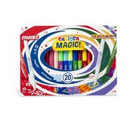 CARIOCA Pennarelli Magic Markers, Set di Pennarelli con Punta Maxi per Bambini, con Inchiostro Magico Cambia Colore, Cancellabili, Colori Assortiti, 20 Pezzi