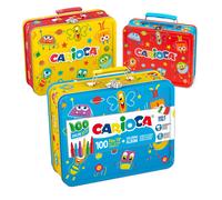 CARIOCA - 42500 - Valigetta in latta Color Kit - 100 pennarelli e album da colorare - Carioca - 100372 - Conf. da 1 Pz. - 42500