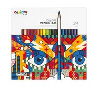 CARIOCA - 45203 - Matita colorata Color Pencil 4.0 - mina 4 mm - colori assortiti - Carioca Plus - conf. 24 pezzi - 100226 - Conf. da 1 Pz. - 45203
