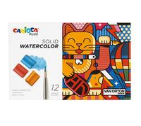 CARIOCA - 45210 - Pastiglia acquerello - ø 18 mm x 10 mm - colori assortiti - Carioca Plus - conf. 12 pezzi - 100228 - Conf. da 1 Pz. - 45210