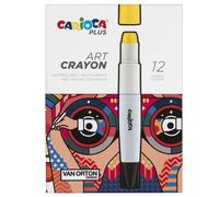 CARIOCA - 45213 - Pastello a cera Art Crayon - Ø 10 mm x 138 mm - colori assortiti - Carioca Plus - conf. 12 pezzi - 100223 - Conf. da 1 Pz.
