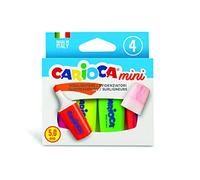 Carioca a11100012 minilight - Confezione da 4 evidenziatori fluorescenti, Multicolore