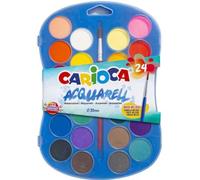 Carioca Acquerelli Colori Primari | Astuccio con acquerelli di colori basici|Facile da miscelare e resistente alla luce | Confezione da 24 acquerelli