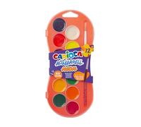 Carioca Acquerelli al neon|Astuccio con acquerelli colorati al neon | Facile da miscelare e resistente alla luce | Confezione da 12 acquerelli