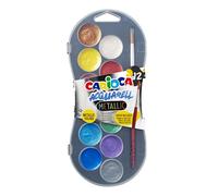 Carioca Acquerelli metallici| Facile da miscelare e resistente alla luce | Astuccio 12 acquerelli