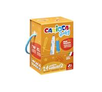 Carioca Pennarelli per bebè 2+| Scatola premium con manico da 24 pennarelli super lavabili e con grande copertura | Colori assortiti | Punta Ø 2,8 mm | 24 pezzi