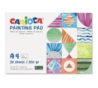 Carioca Blocco di carta da disegno A4 | Ideale per l'uso con matite e pennarelli | Fogli con bordi pre-tagliati per facilitare lo strappo, 20 fogli da 200 g