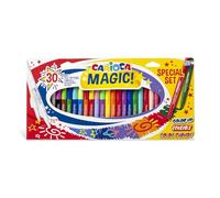 Carioca Magic - Confezione da 30 Pennarelli Magic Markers. Set di Pennarelli con Punta Maxi per Bambini, con Inchiostro Magico Cambia Colore, Cancellabili, Colori Assortiti