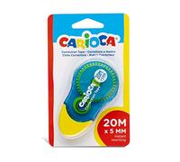 Carioca Corrector Nastro - Correttore in nastro, opaco e riscrivibile al momento, perfetto da cancellare, contiene 1 correttore 20 mx 5 mm, colore blu e giallo