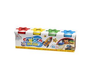 Carioca DOUGHY Pasta per Modellare | Barattolo da 110 g Morbido e Liscio|per 2+ Anni | 4 pz