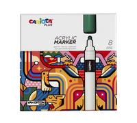 Carioca Marcatore acrilico Plus – 8 colori (8 pz) – Punta Ø 2 mm – Resistente al sole e all'acqua