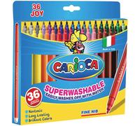 CARIOCA Pennarelli Joy Box, Pennarelli Colorati per Bambini con Punta Fine, Ideali per Disegnare e Colorare, Super Lavabili, Colori Assortiti, 36 pezzi