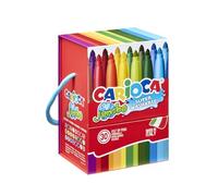 Carioca Pennarelli Jumbo Punta Maxi | Scatola premium con manico da 30 pennarelli super lavabili e con grande copertura | Colori assortiti | Punta Ø 6 mm | 30 pezzi