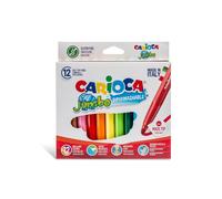 Pennarelli Jumbo - punta 6,0mm - colori assortiti - lavabili - Carioca - astuccio 12 pezzi Quantita min. 1