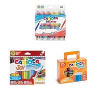 CARIOCA Kit Creativo - 24 Matite Bi-Color, 36 Pennarelli Super Lavabili Joy Box, 6 Barattoli di Tempera Liquida 80ml - Set Completo per Attività Artistiche e Progetti Creativi