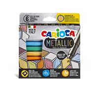 Scatola 6 Maxi Metallic pennarelli colori assortiti Carioca