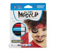 Carioca Mask Up Carnival, Truccabimbi Kit per Bambini e Bambine, Trucchi per la Pelle in Stick Ideali per Natale, Halloween, Carnevale e Feste - 3 Colori e 2 Tutorial - Dermatologicamente Testati