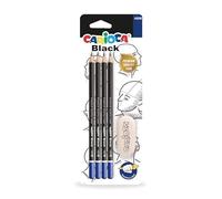 CARIOCA Matita black lead HB con gomma confezione da 4