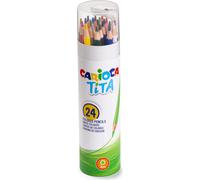 Carioca Matite Esagonali Tita Tubo + Temperino - 24 pezzi