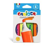 Carioca memolight - Confezione da 4 evidenziatori fluorescenti, Multicolore
